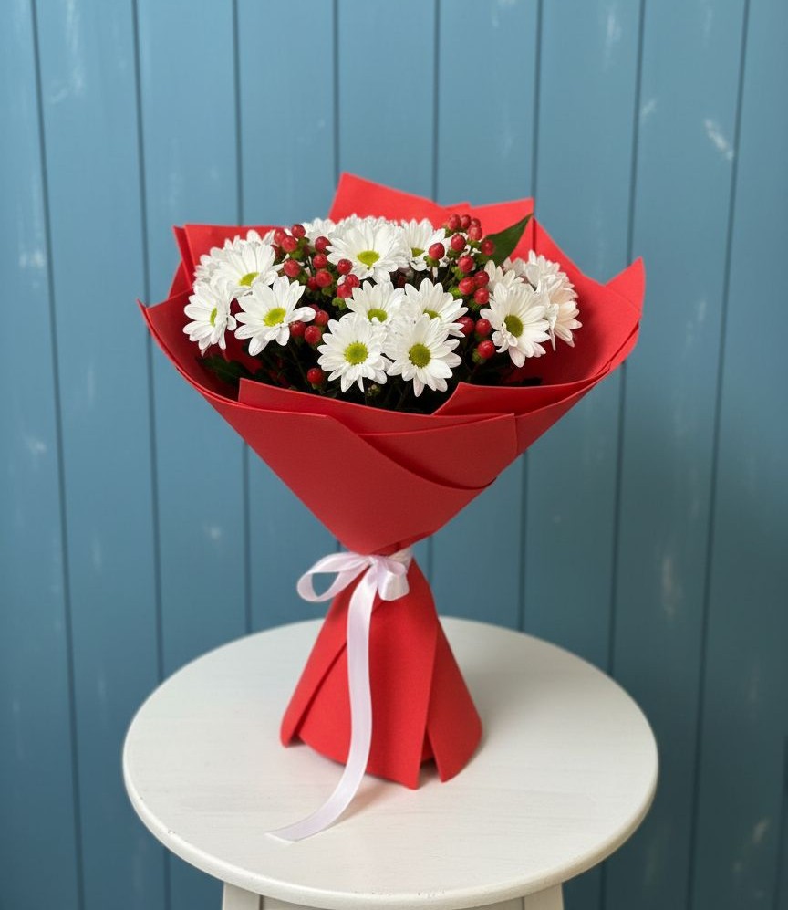 Букет цветов из: Хризантемы в Краснознаменске Калининградской области