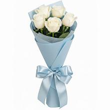 Букет 5 Белых роз Проуд в Краснознаменске Калининградской области