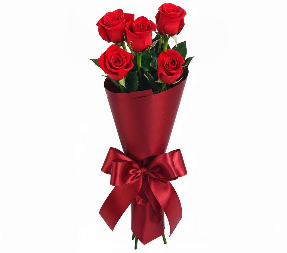 Букет 5 Красных роз Эдлесс Лав в Краснознаменске Калининградской области