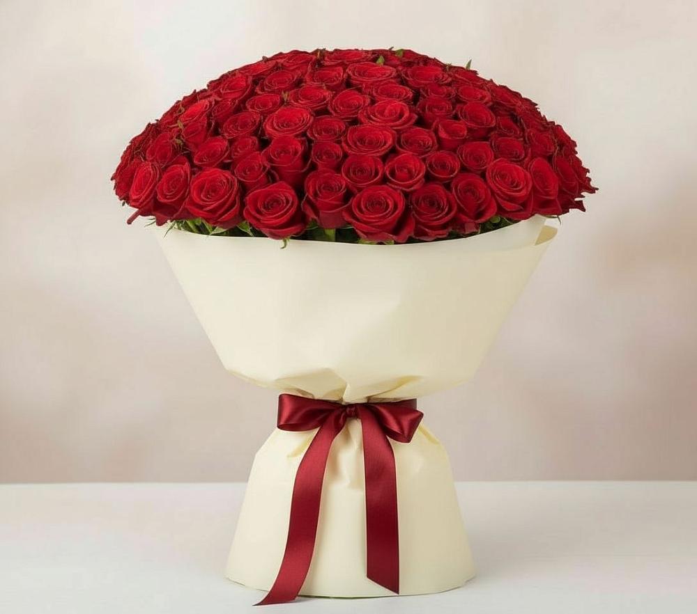 Букет 101 Красная роза Милано в Краснознаменске Калининградской области