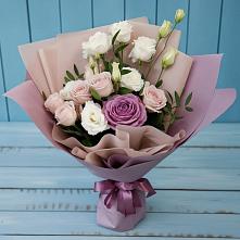 Букет цветов из:  Розы и Лизиантусы в Краснознаменске Калининградской области