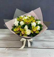 Букет цветов из:  Орхидеи и Розы в Краснознаменске Калининградской области