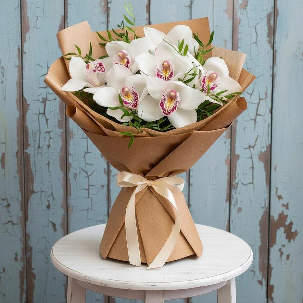 Букет цветов из: Орхидеи и Розы в Краснознаменске Калининградской области