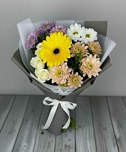 Букет цветов из:  Розы, Герберы и Хризантемы в Краснознаменске Калининградской области