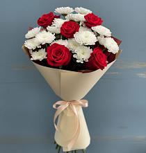 Букет цветов из:  Розы и Хризантемы в Краснознаменске Калининградской области