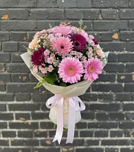 Букет цветов из:  Герберы и Хризантемы #REPLACE_PRED# Краснознаменске Калининградской области