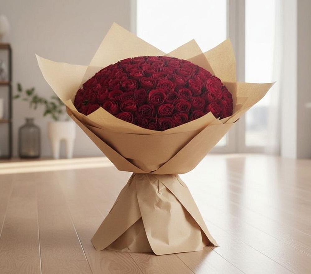 Букет 101 Красная роза в Краснознаменске Калининградской области