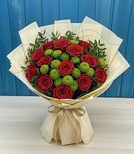 Букет цветов из:  Розы и Хризантемы в Краснознаменске Калининградской области