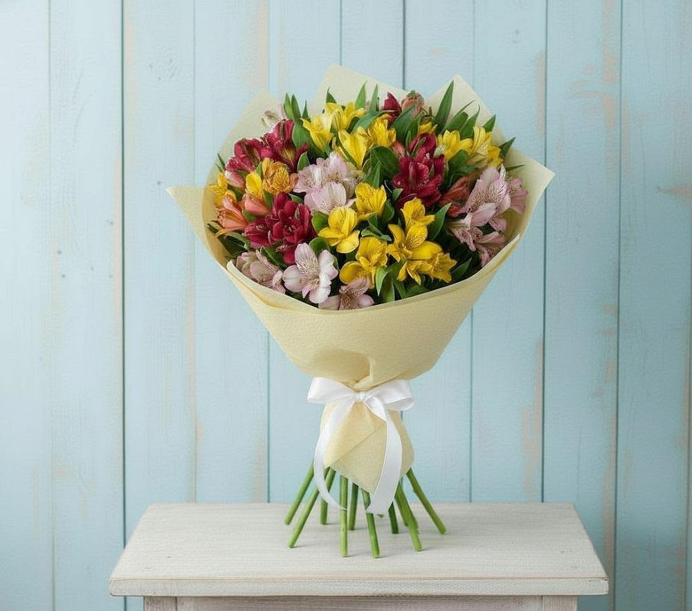 Букет цветов из: Альстромерии в Краснознаменске Калининградской области