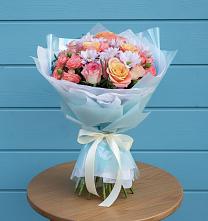 Букет цветов из:  Хризантемы и Розы в Краснознаменске Калининградской области