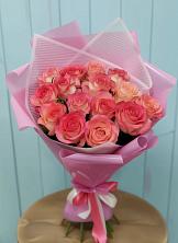 Букет 15 Розовых роз Равель в Краснознаменске Калининградской области