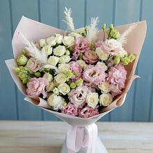 Букет цветов из:  Альстромерии и Розы в Краснознаменске Калининградской области